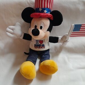 Mickey Mouse 10” Patriotic Disney Store Plush 4th Of July